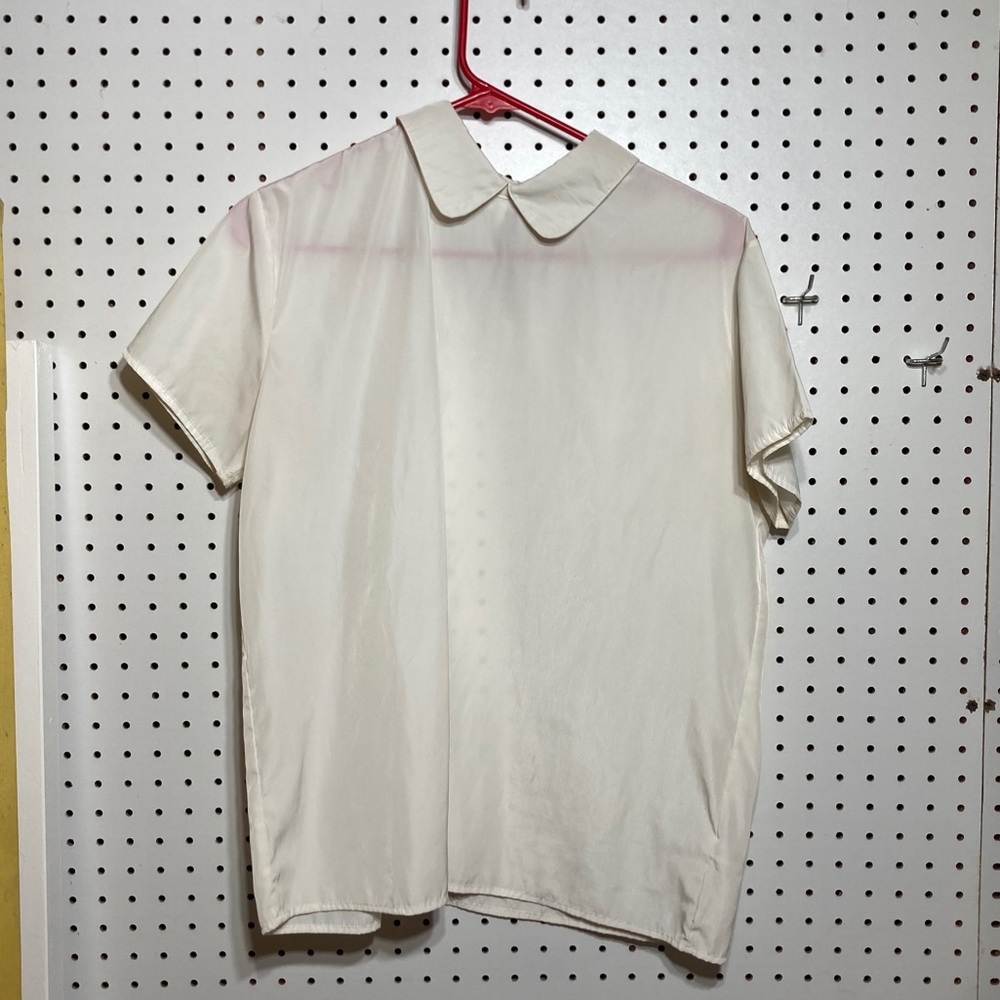 White American Apparel Peter Pan collar blouse